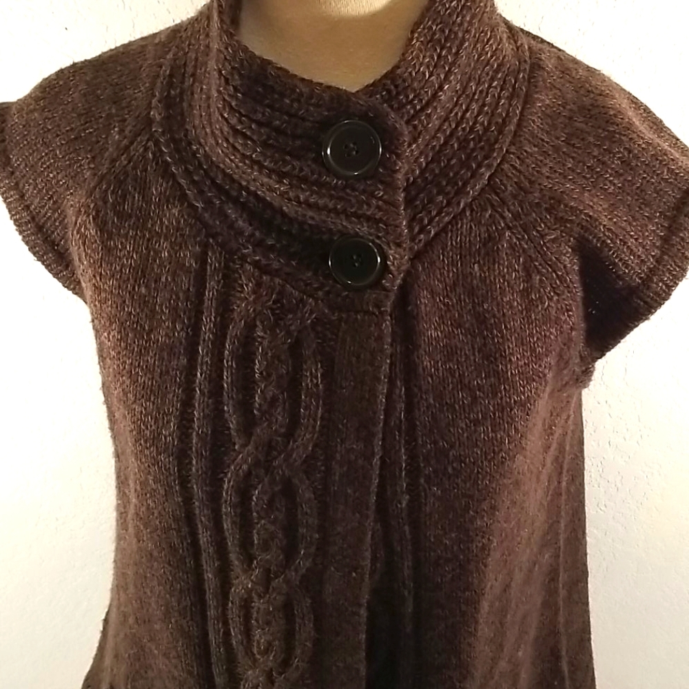 Brown Sweater Tunic Vest Size L
